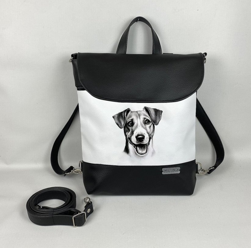 Kabelko-batoh - NIKOL s plemeny psů - Barva: Bílá, Plemeno: Jack Russell teriér