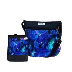 Koženková crossbody kabelka a pamlskovník Vesmír
