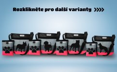 Crossbody kabelka a pamlskovník s plemeny psů – pruhy (neonová)