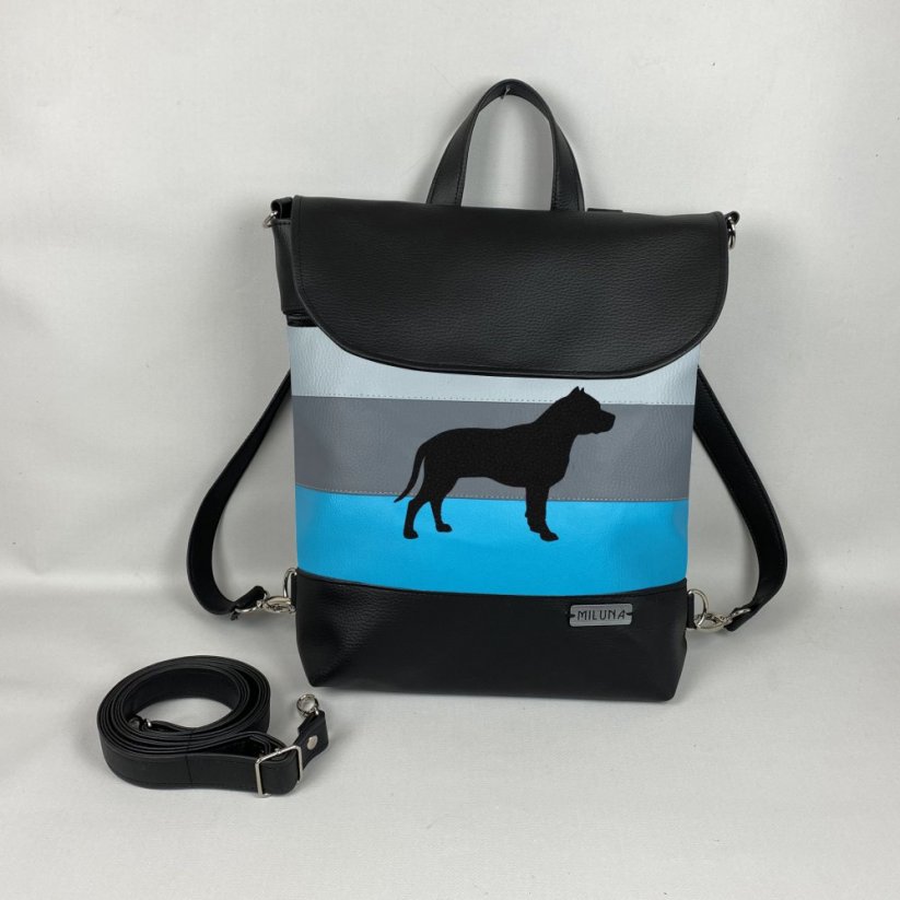 Kabelko-batoh s plemeny psů - Barva: Modrá, Plemeno: Americký stafordšírský teriér