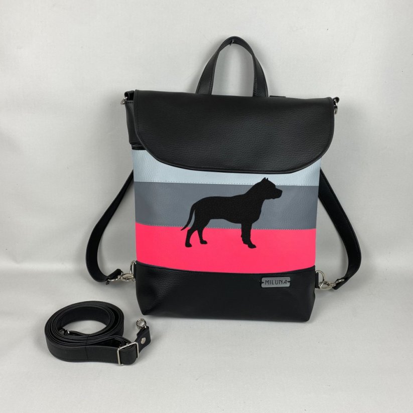 Kabelko-batoh s plemeny psů - Barva: Růžová-neon, Plemeno: Americký stafordšírský teriér
