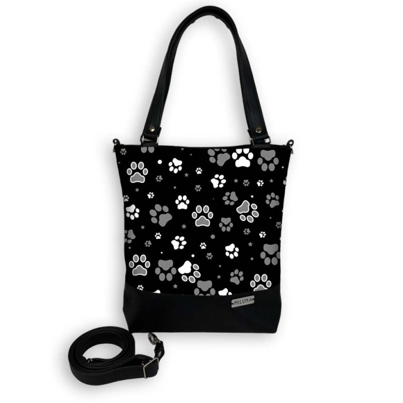 Koženková kabelka - ČB tlapky - VÝPRODEJ