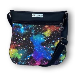 Koženková crossbody kabelka č. 118 - barevný vesmír