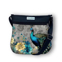 Koženková crossbody kabelka - páv