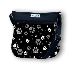 Koženková crossbody kabelka - ČB tlapky