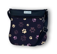 Koženková crossbody kabelka - Fialové tlapky