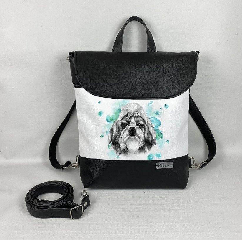 Kabelko-batoh - NIKOL s plemeny psů - Barva: Modrá, Plemeno: Shih-tzu