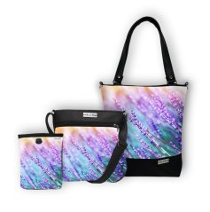 Koženková velká sada kabelek a pamlskovníku - Levandule